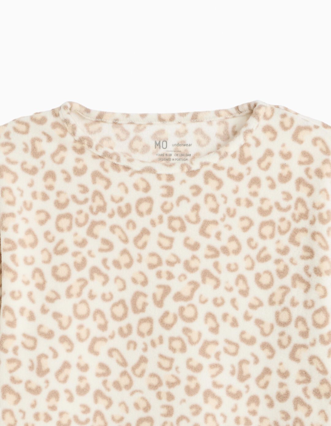 Pijama Polar Animal Print, Menina, Bege Claro
