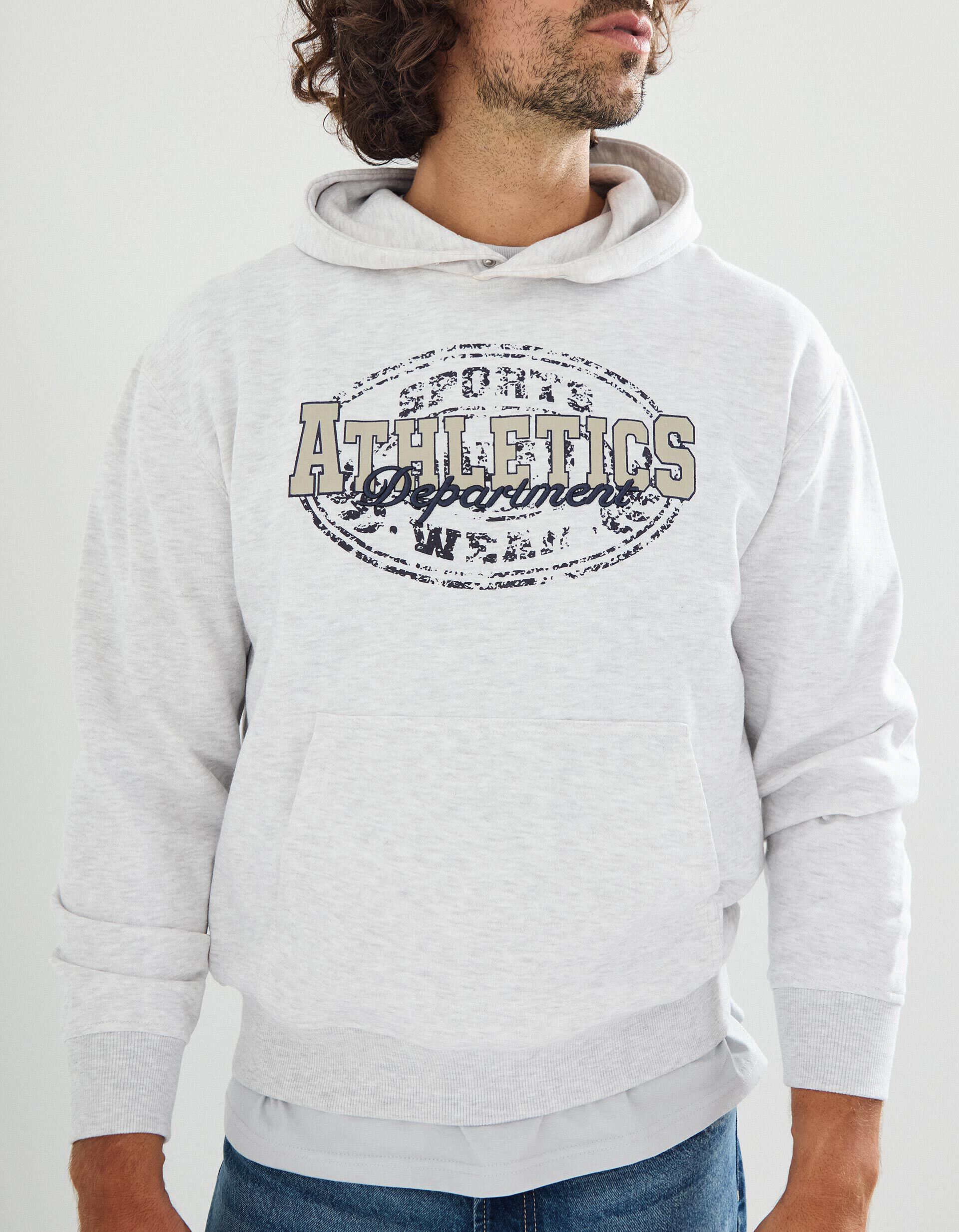 Comprar Online Sweatshirt com Capuz, Homem, Cinzento Claro