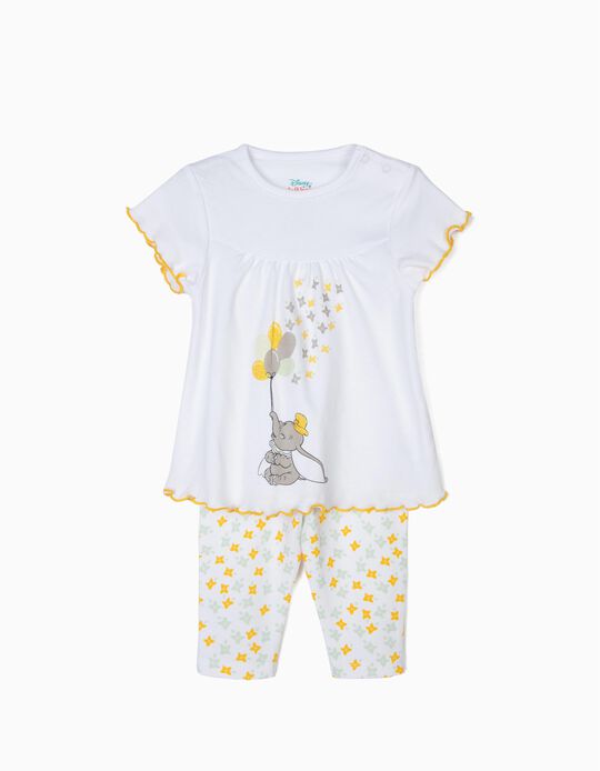 Pijama para Beb&eacute; Menina 'Dumbo', Branco