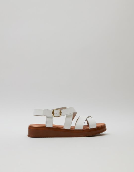 Leather Sandals, Women, White