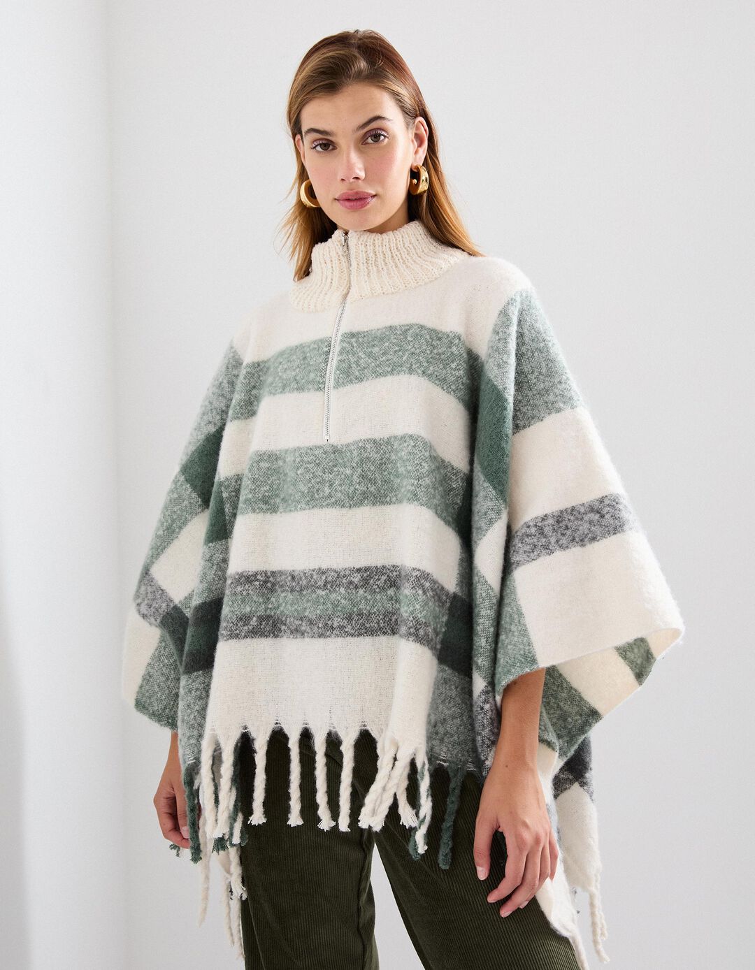 Poncho, Mulher, Verde