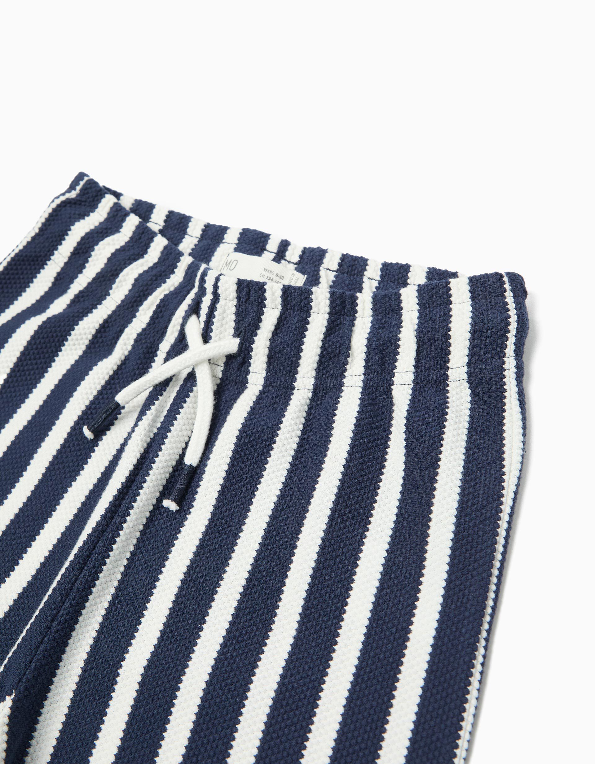 Comprar Online Cal&ccedil;as Riscas, Menina, Azul Escuro