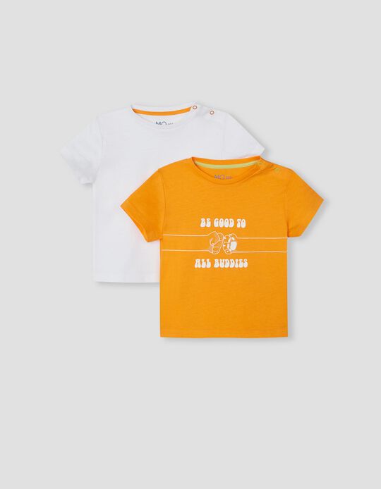 2 T-shirts Pack, Baby Boys, Orange