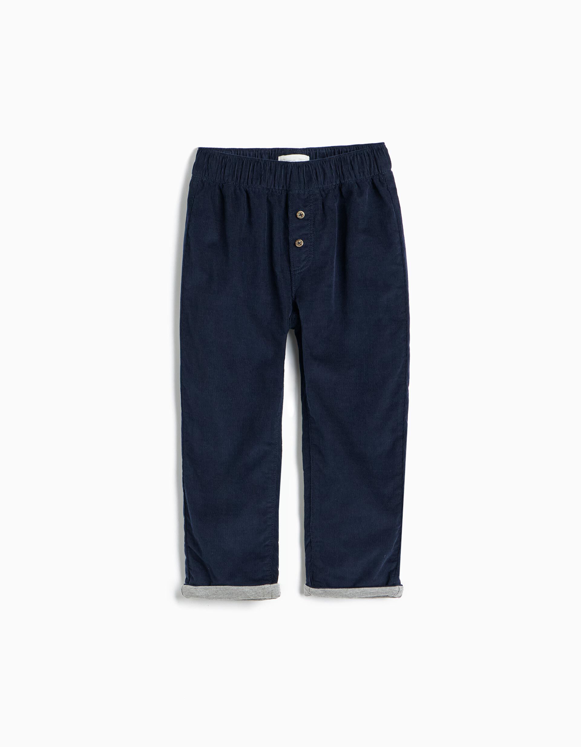 Comprar Online Cal&ccedil;as De Bombazina Baggy, Menino, Azul Escuro
