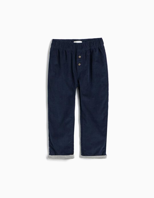 Comprar Online Cal&ccedil;as De Bombazina Baggy, Menino, Azul Escuro