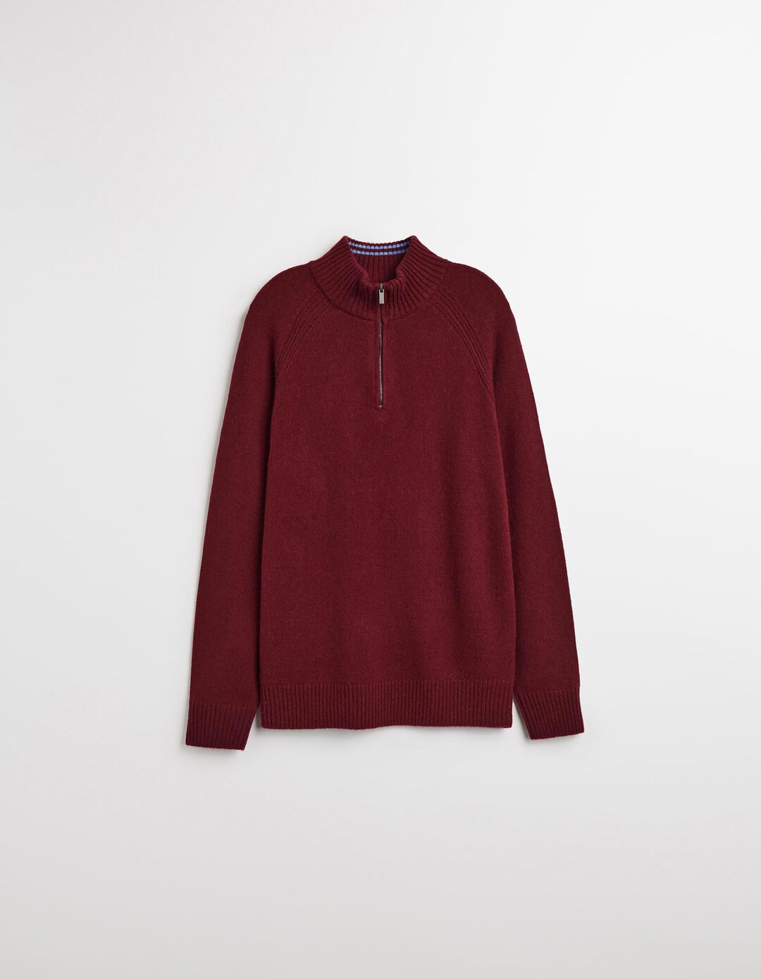 Camisola com Lã com Fecho, Homem, Vermelho Escuro