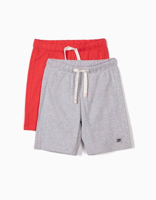 2 Cal&ccedil;&otilde;es de Treino para Menino, Vermelho e Cinza