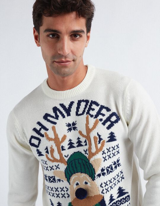 Christmas' Knitted Jumper, Men, White