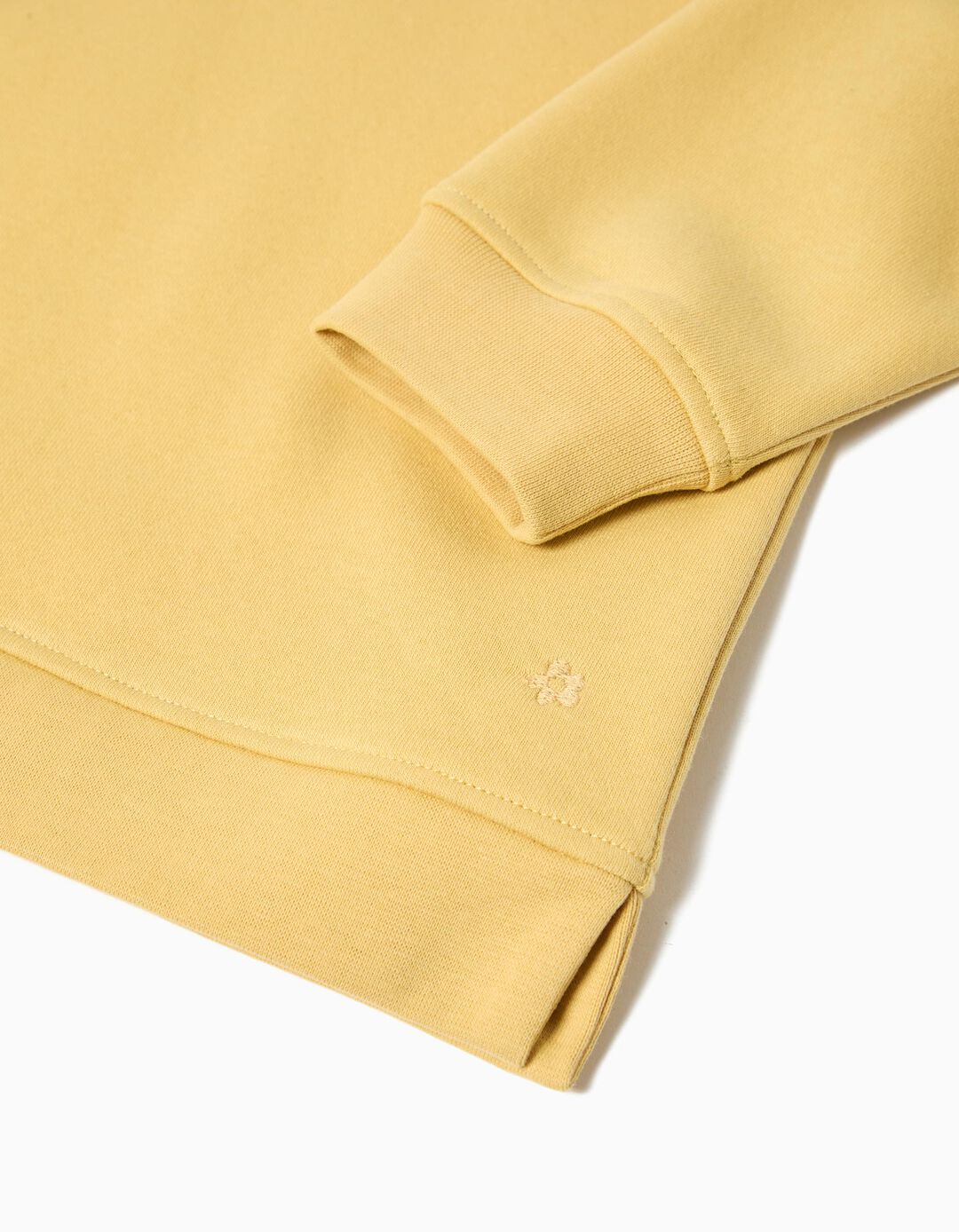 Sweatshirt com Gola, Menina, Amarelo Claro 