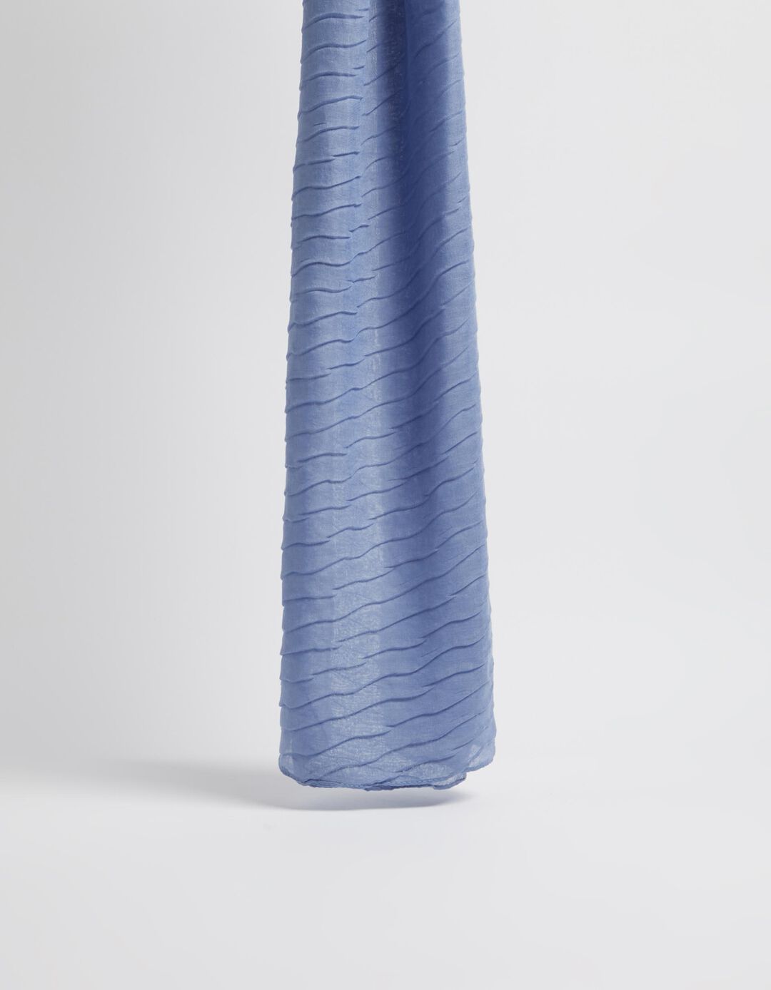 Pleated Scarf, Woman, Blue