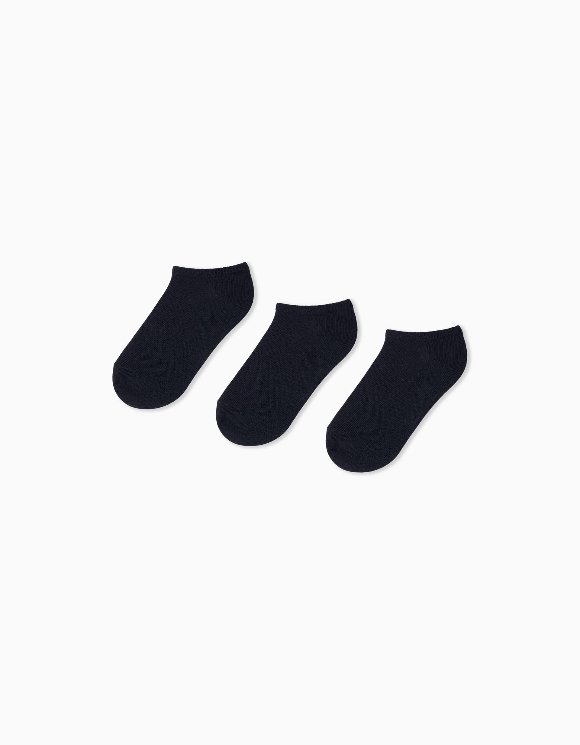 Comprar Online Pack 3 Pares de Meias Tornozelo, Crian&ccedil;a, Azul Escuro