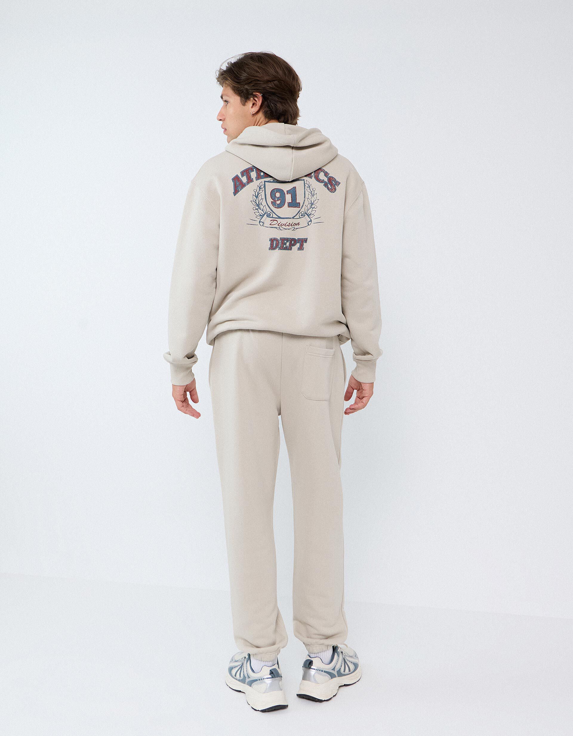 Comprar Online Cal&ccedil;as Jogger De Felpa, Homem, Bege Claro