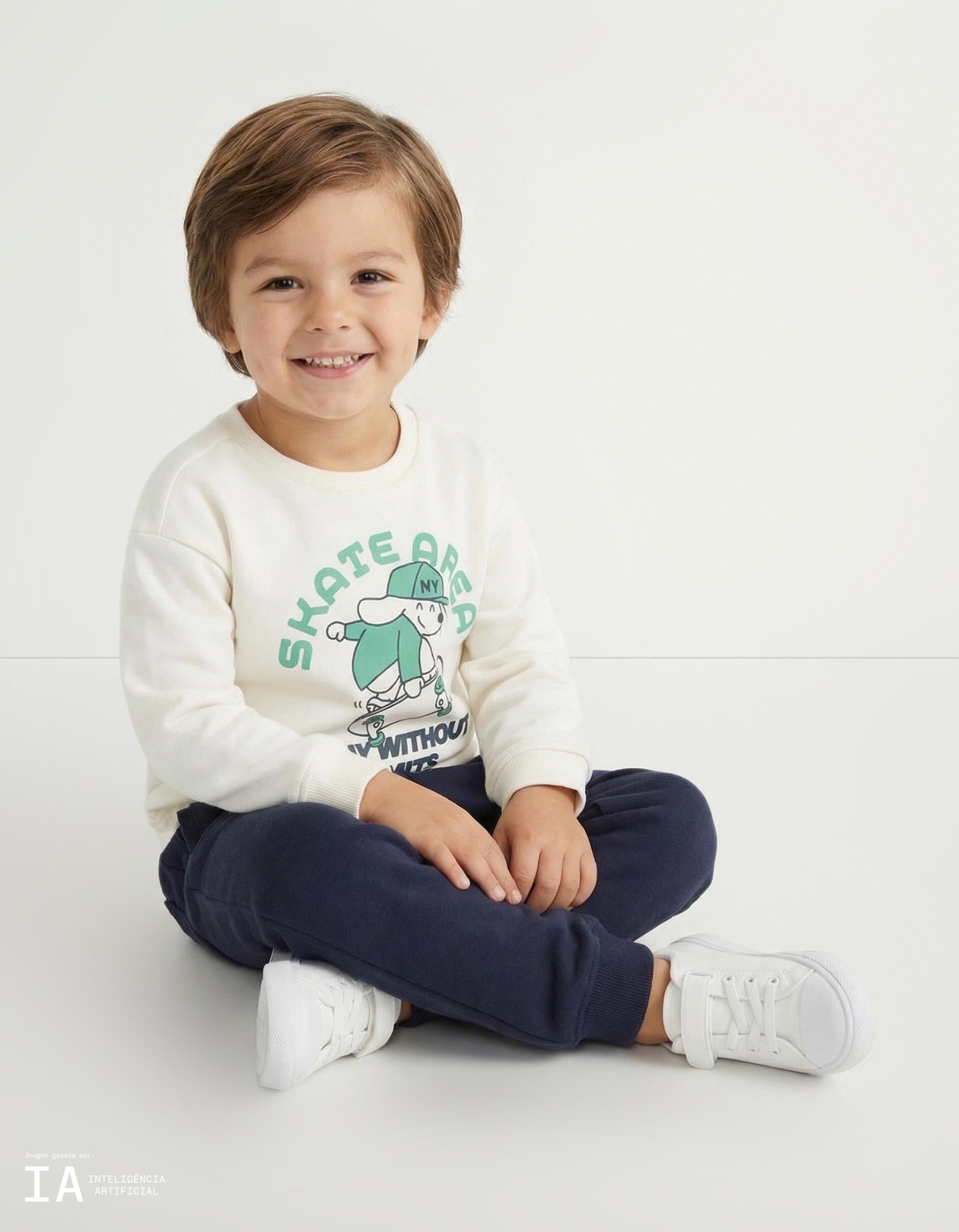 Conjunto de Jogging, Menino, Branco