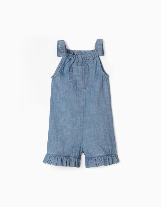 Cambric Jumpsuit for Baby Girls, Blue
