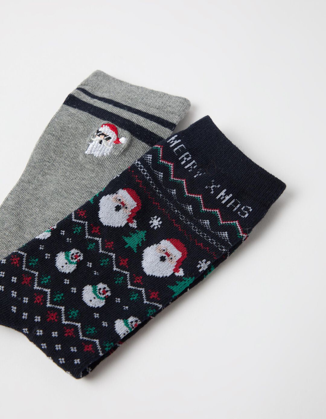Pack 2 Pares De Meias De Natal, Homem, Cinzento Escuro