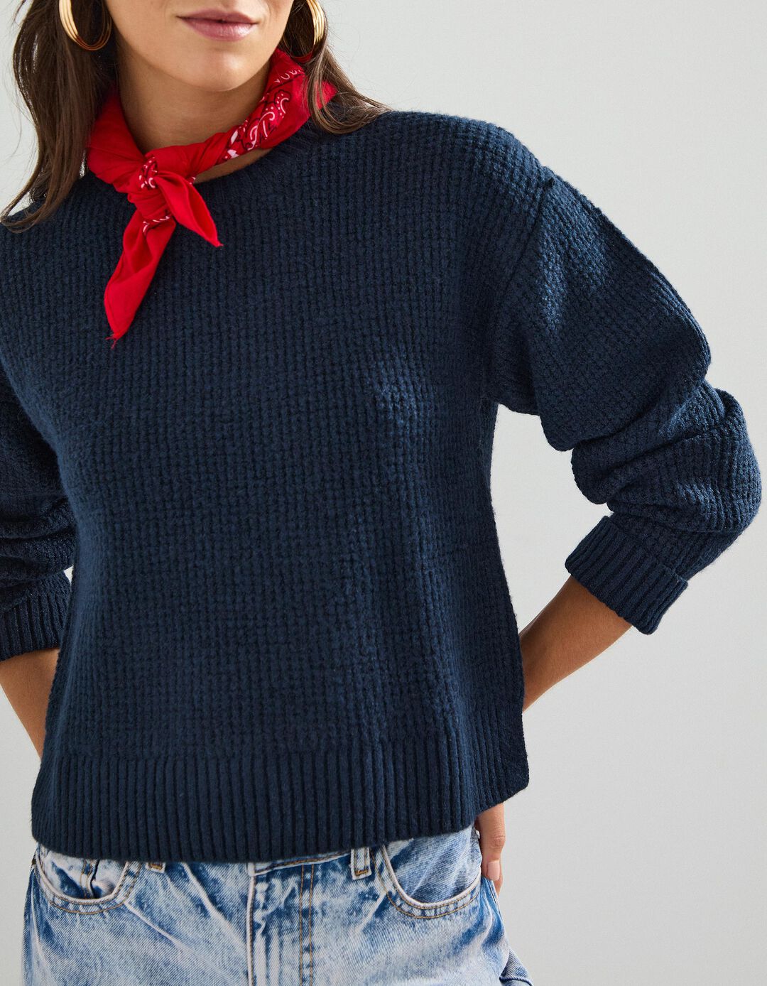 Camisola de Malha, Mulher, Azul Escuro