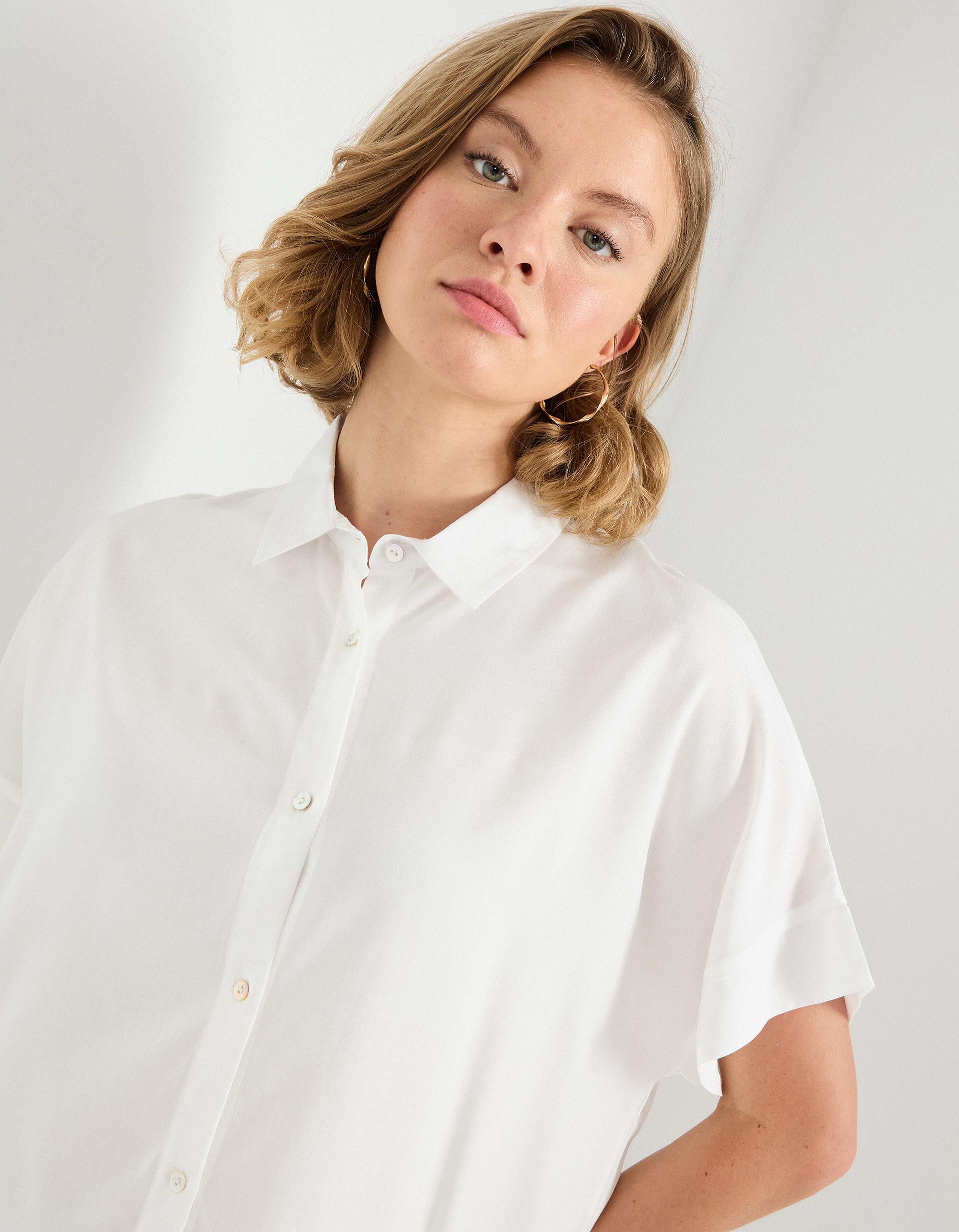 Comprar Online Camisa Viscose, Mulher, Bege Claro