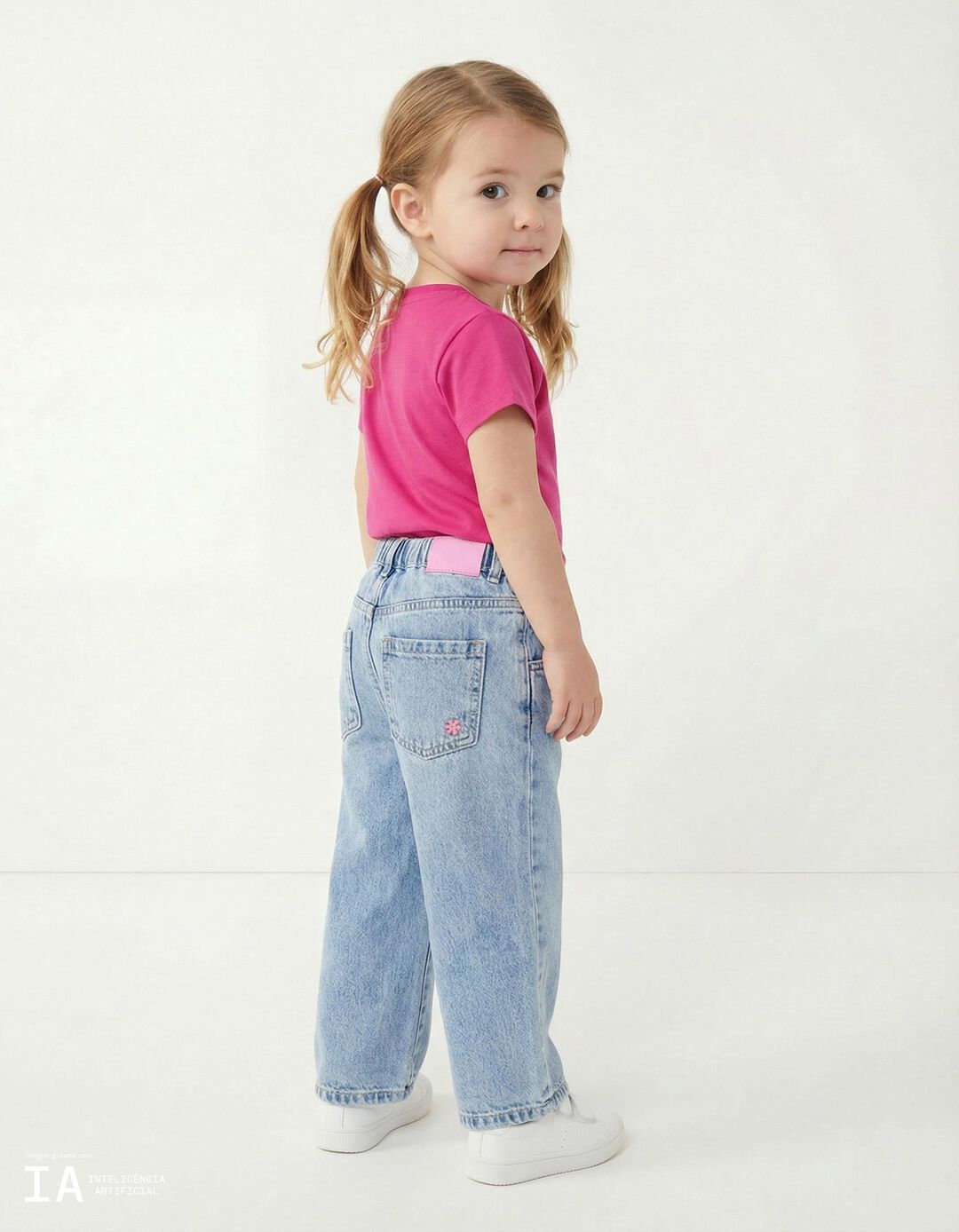 Cal&ccedil;as de Ganga Wide Leg, Menina, Azul Claro