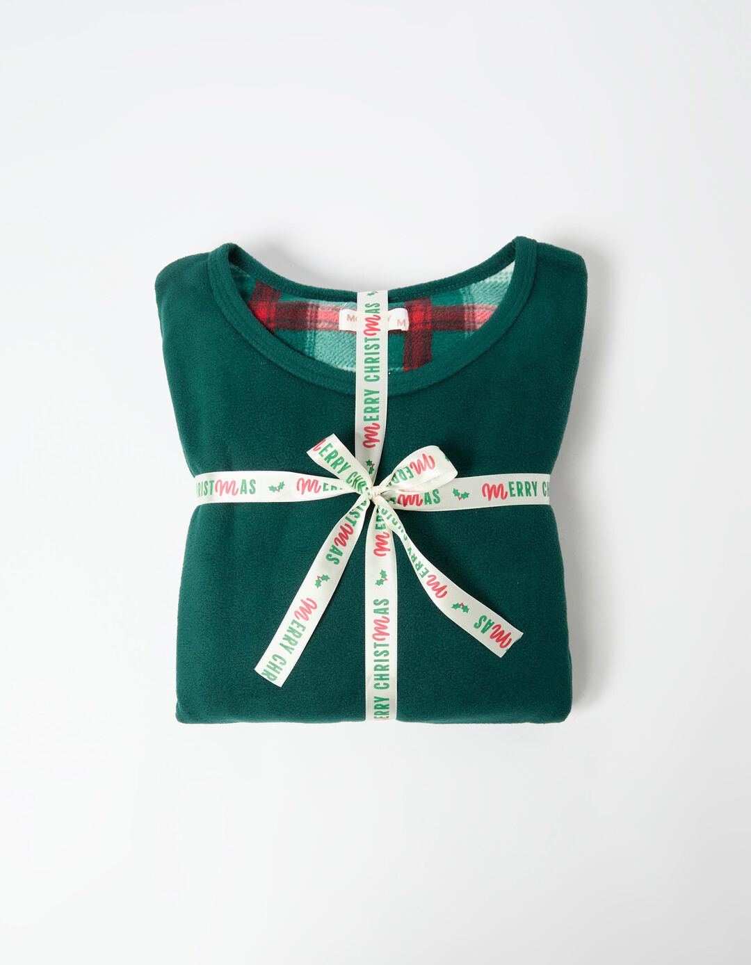 Pijama Polar Natal, Mulher, Verde Escuro 