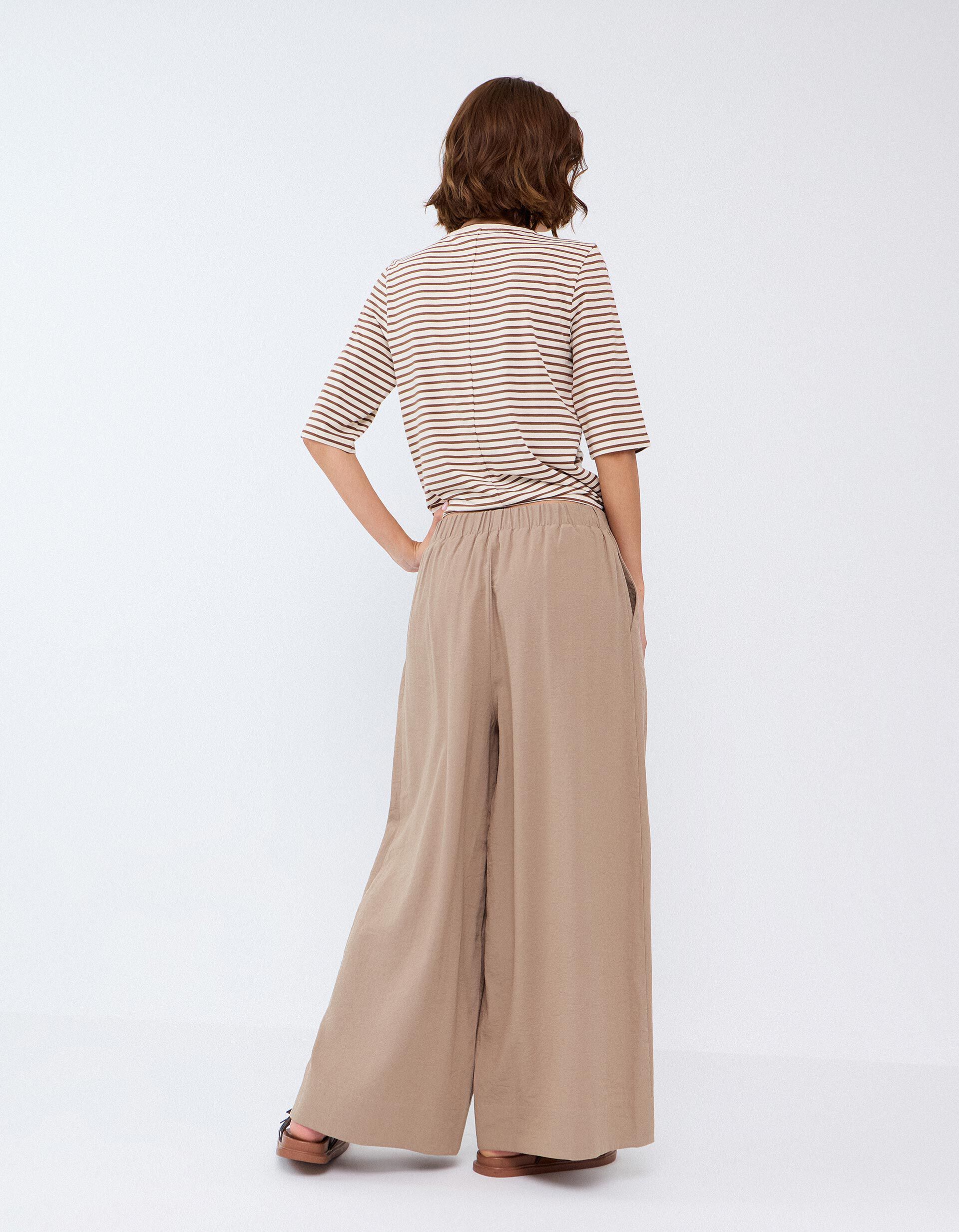Comprar Online Cal&ccedil;as Wide Leg, Mulher, Bege Escuro