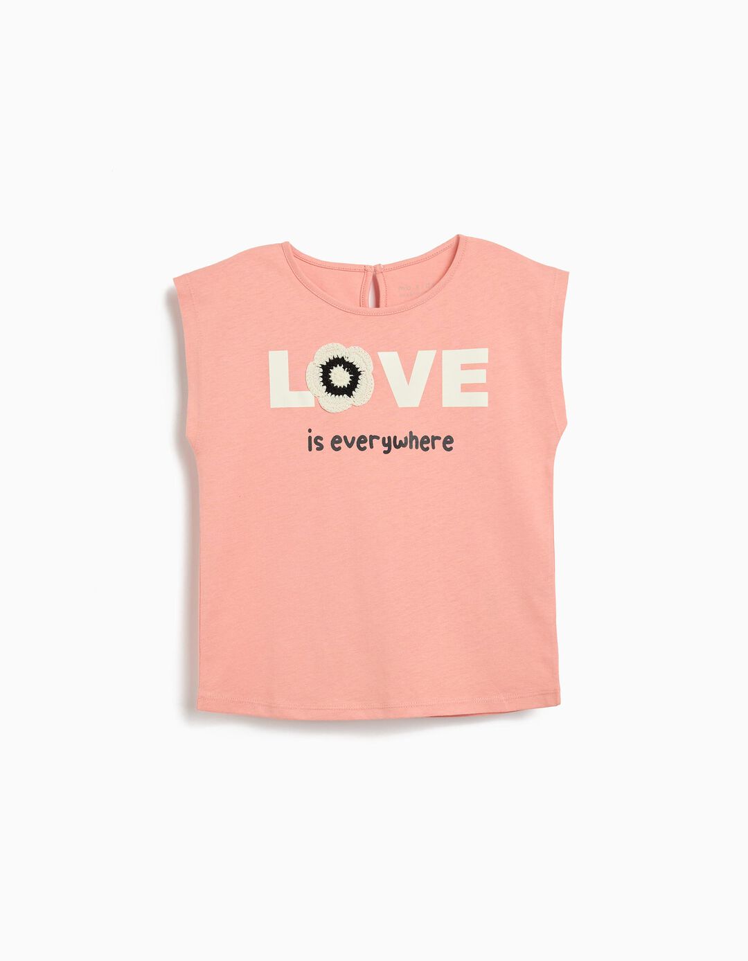 T-shirt sem Mangas, Menina, Rosa