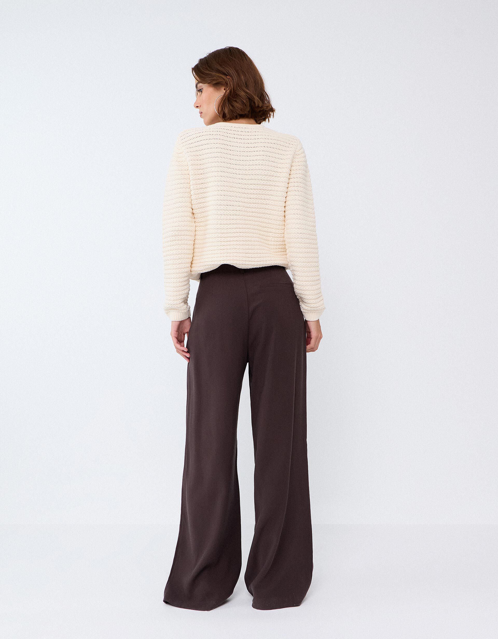 Comprar Online Cal&ccedil;as Elegantes Com Prega, Mulher, Castanho Escuro