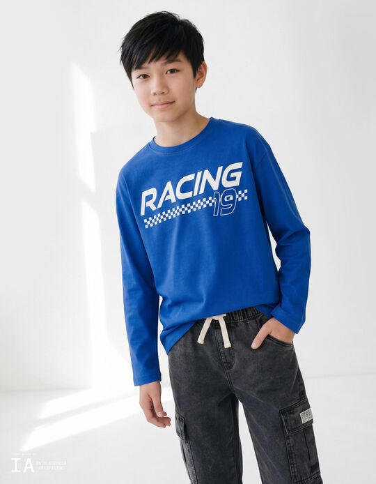 Comprar Online T-shirt de Manga Comprida, Menino, Azul