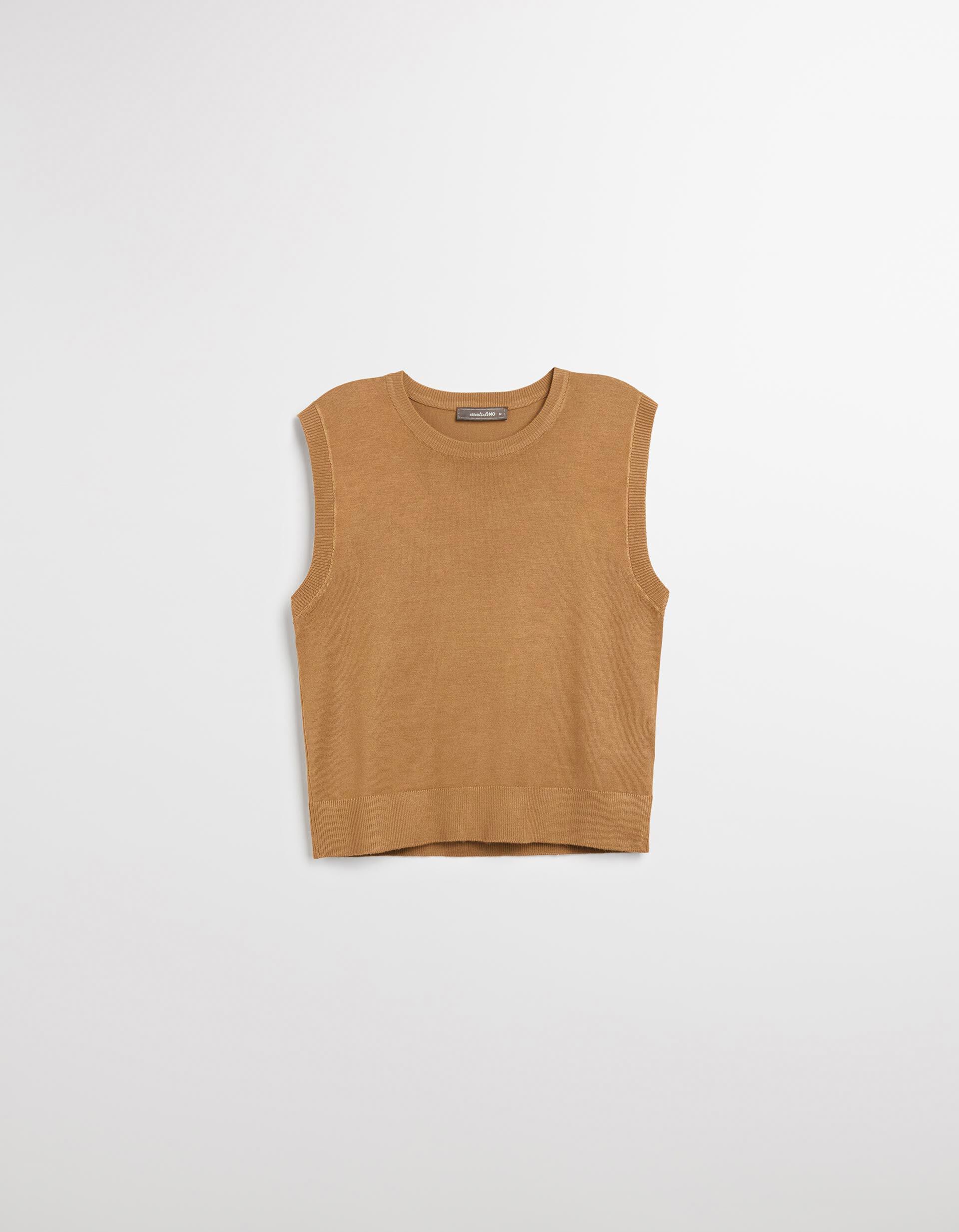 Comprar Online Colete de Malha, Mulher, Castanho Claro