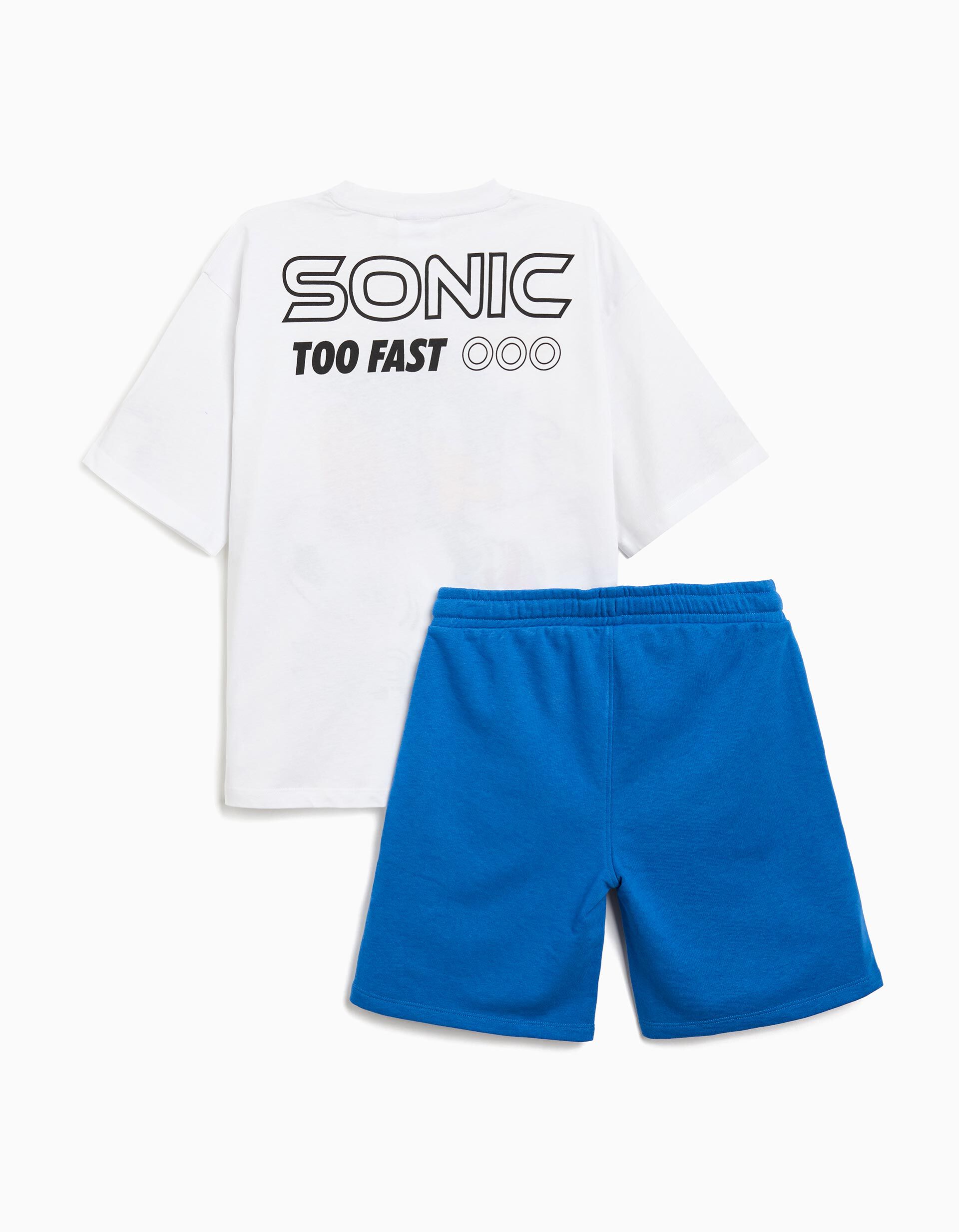 Comprar Online Conjunto T-shirt e Cal&ccedil;&otilde;es 'Sonic', Menino, Azul 