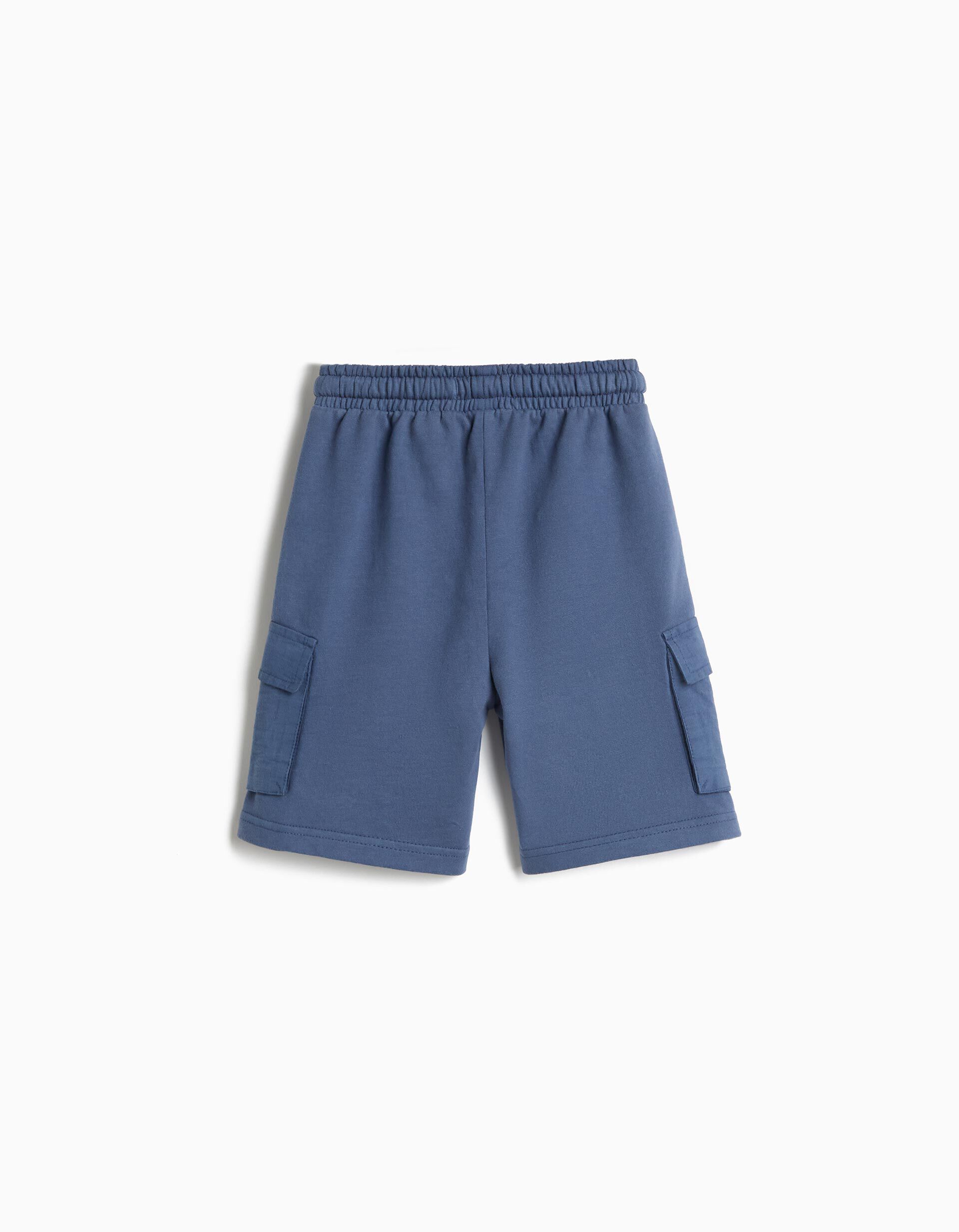 Comprar Online Cal&ccedil;&otilde;es De Felpa Cargo, Menino, Azul Escuro