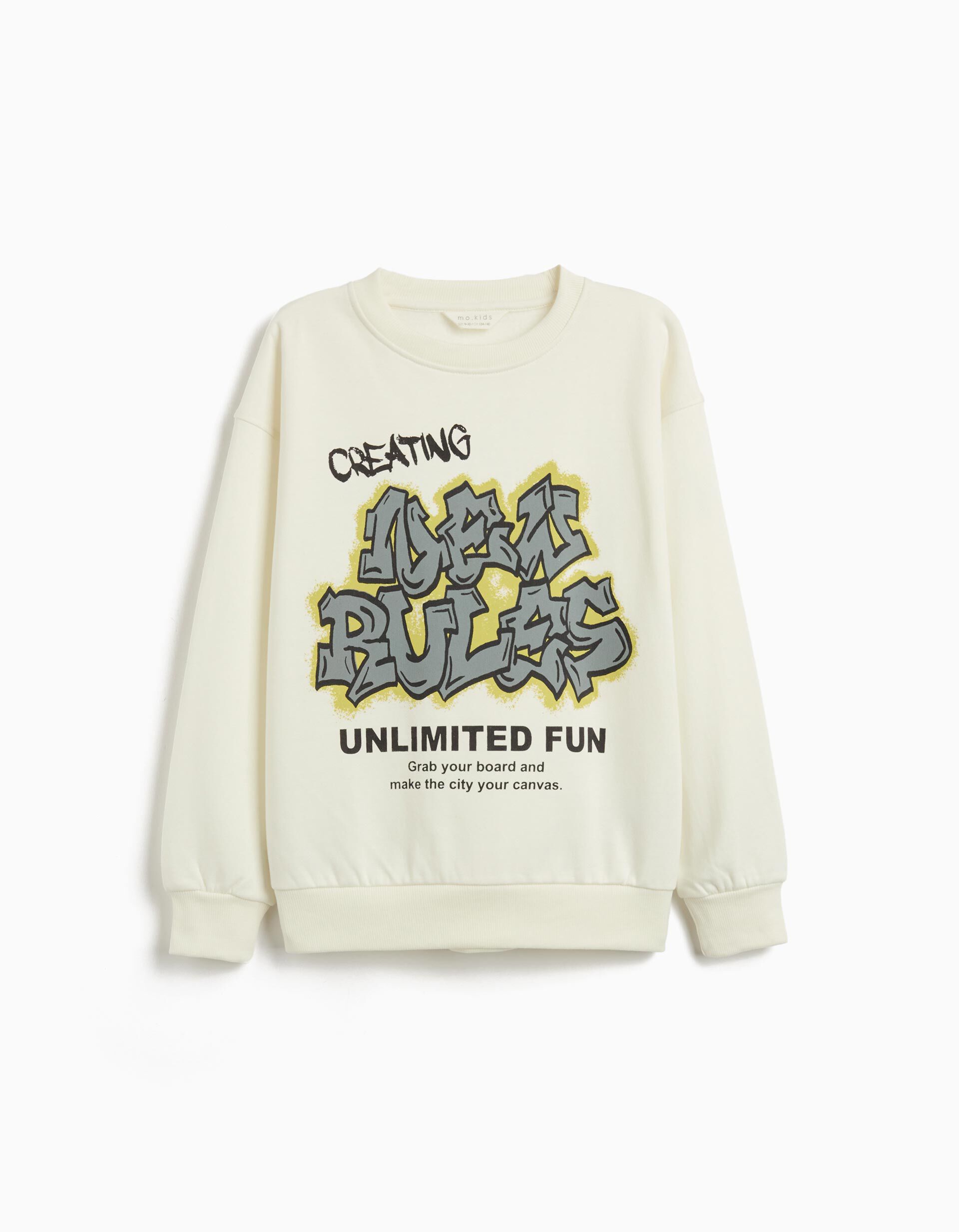 Comprar Online Sweatshirt de Felpa, Menino, Branco