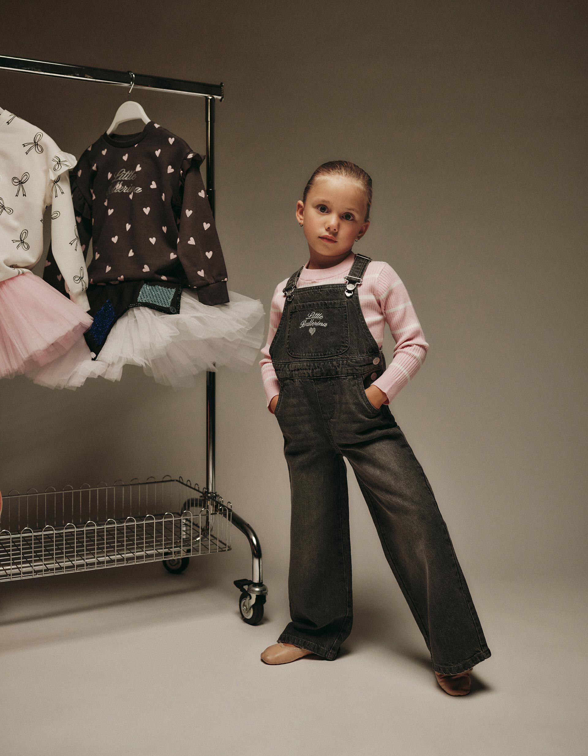 Comprar Online Jardineiras de Ganga, Menina, Cinzento Escuro