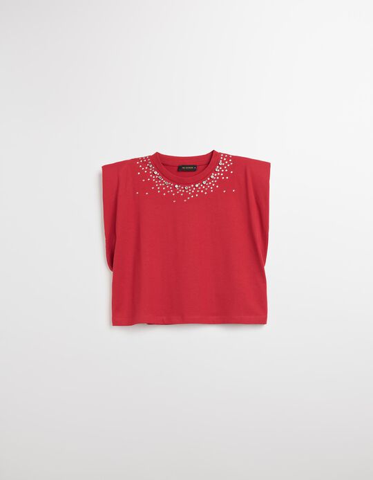 Comprar Online T-shirt sem Mangas, Mulher, Vermelho