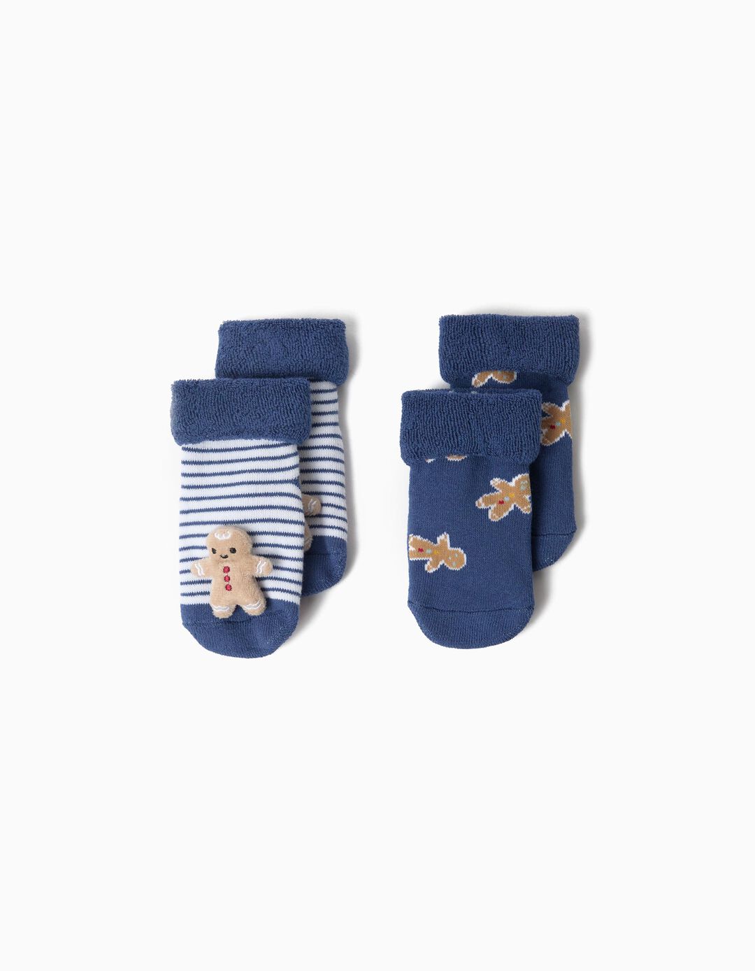 Pack 2 Pares De Meias Com Dobra, Menino, Azul Escuro