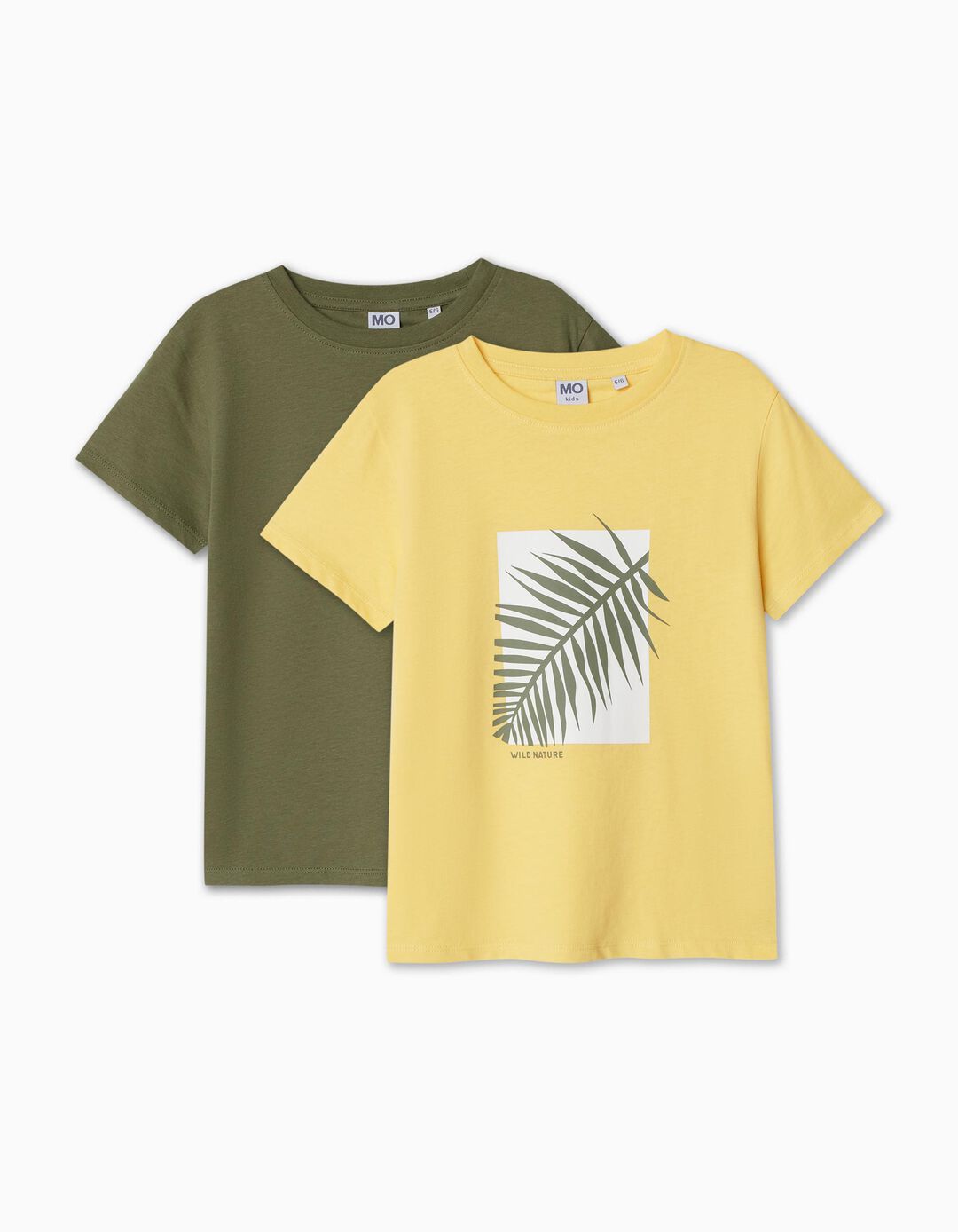 Pack 2 T-shirts, Menino, Verde Escuro/Amarelo