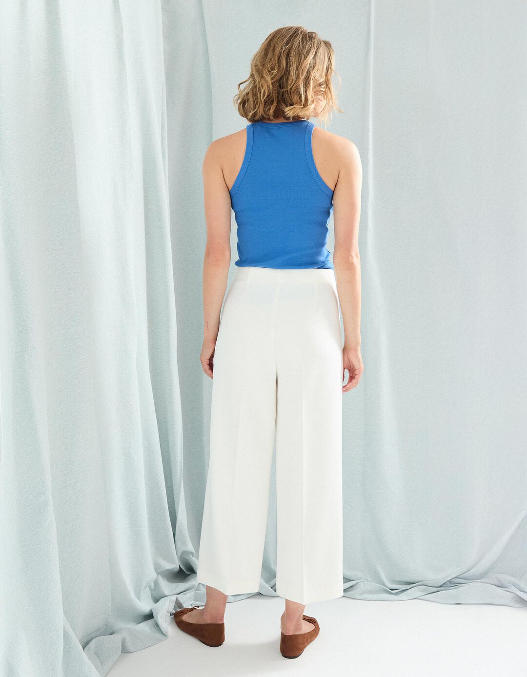 Calças Culotte, Mulher, Branco