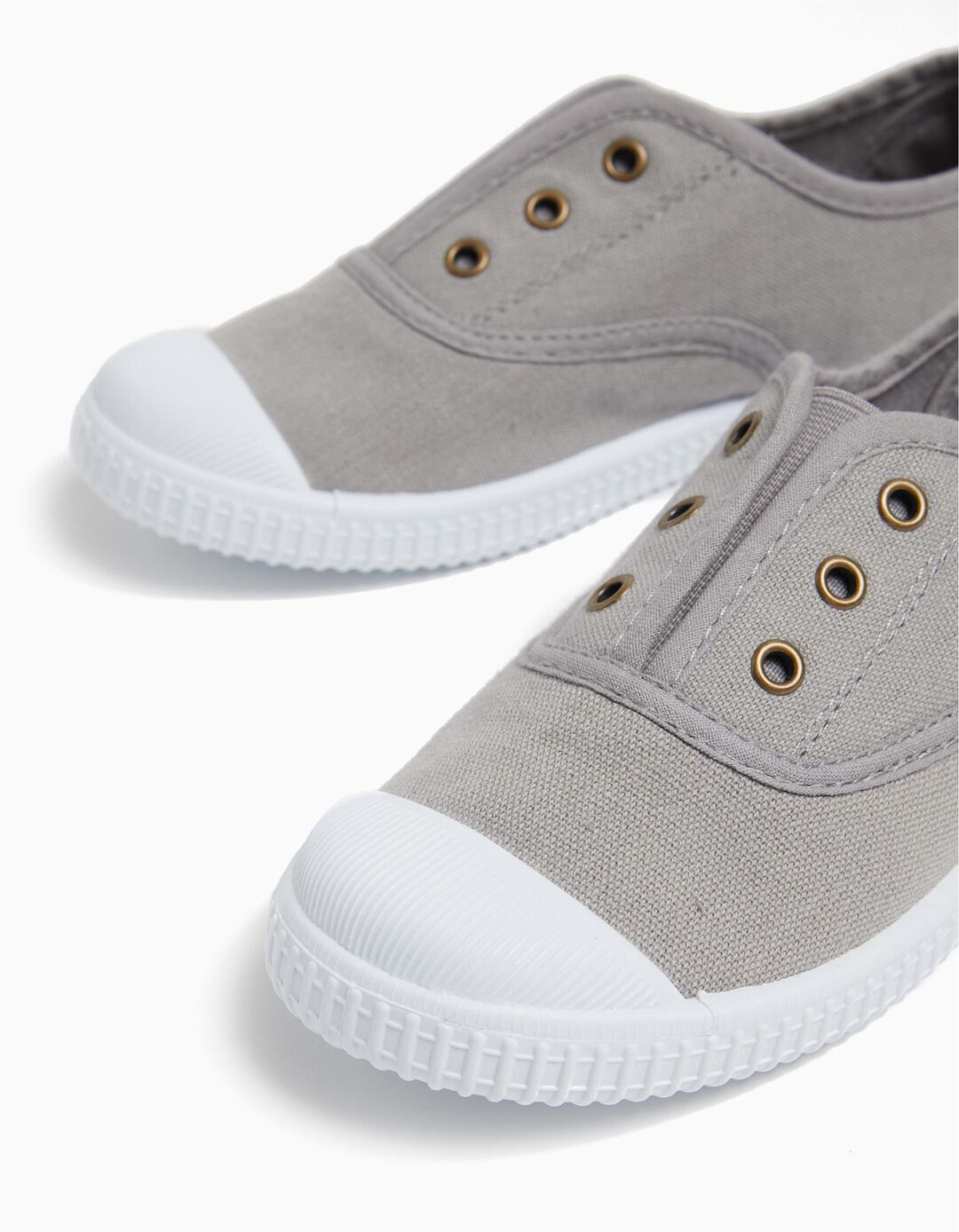 Lace-up Canvas Sneakers, Boy, Gray