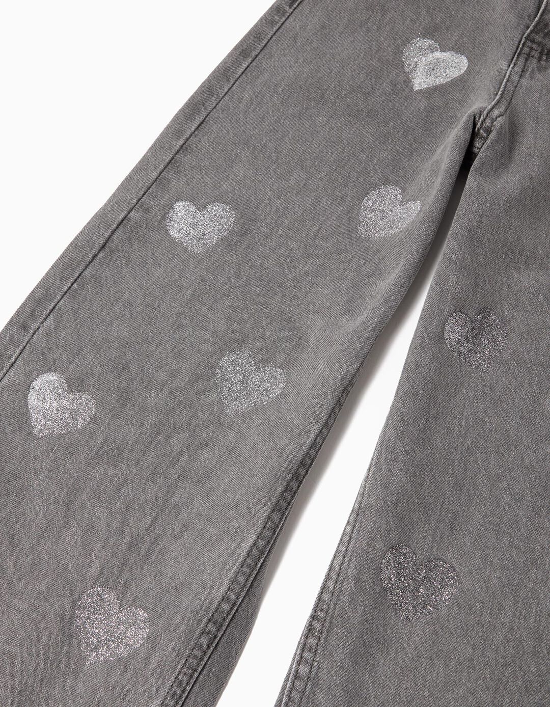 Calças de Ganga Wide Leg, Menina, Cinzento Escuro