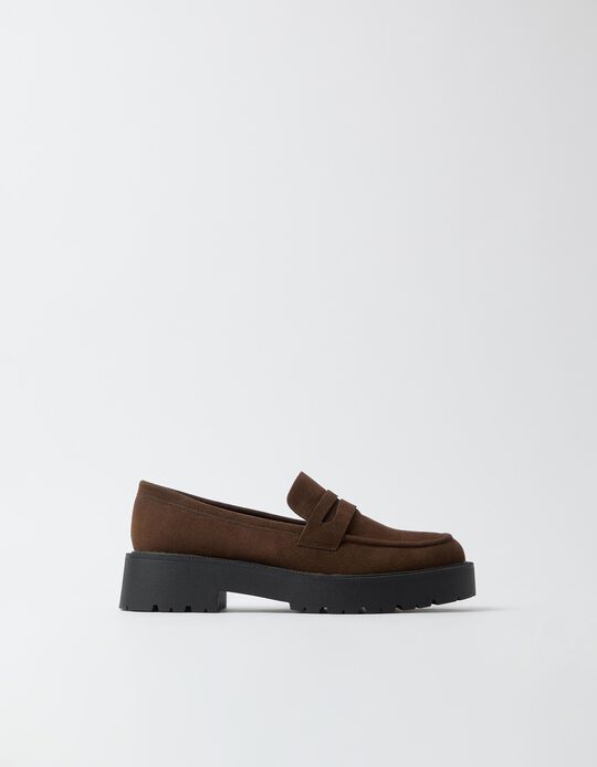 Comprar Online Mocassins Com Volume, Mulher, Castanho