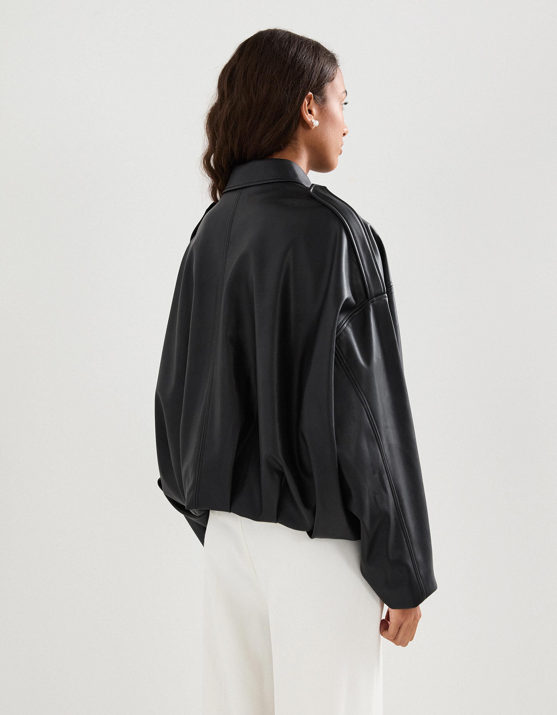 Comprar Online Casaco Bomber Efeito Pele, Mulher, Preto