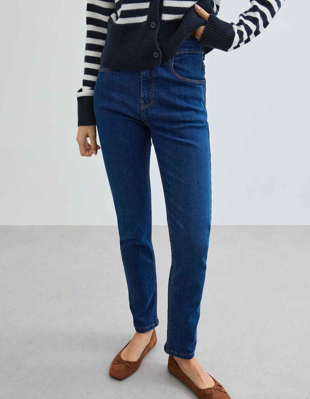 Jeans Slim Fit, Mulher, Azul