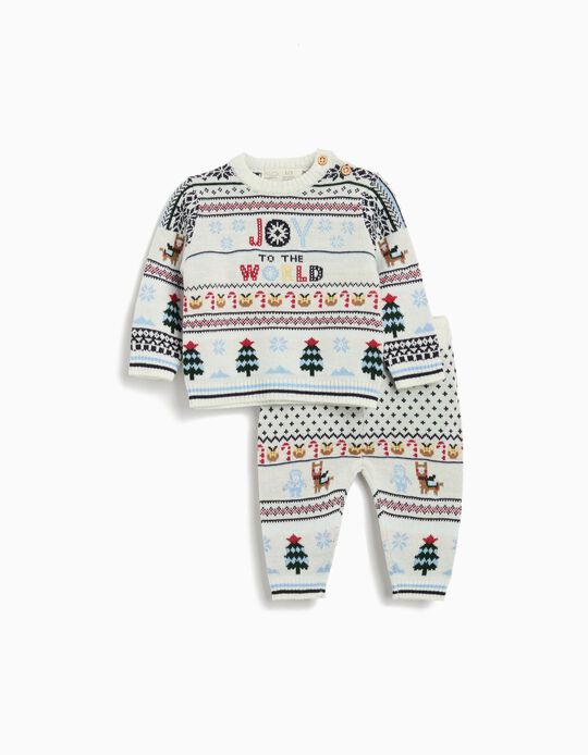 Comprar Online Conjunto de Malha de Natal, Recém-Nascido, Bege Claro 