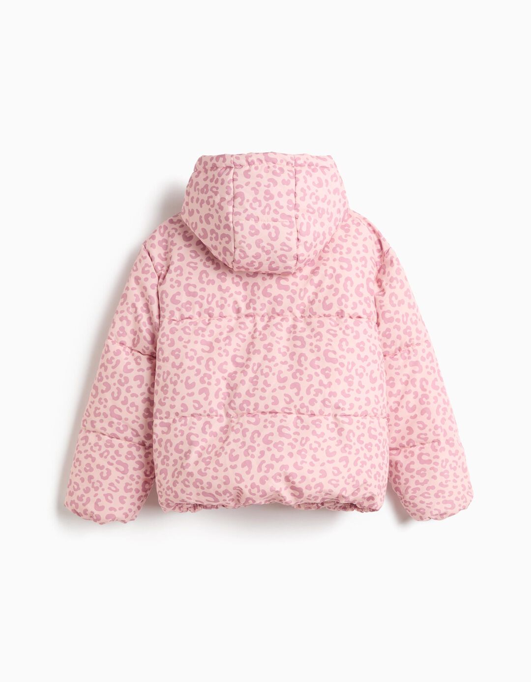 Casaco Acolchoado Animal Print, Menina, Rosa Claro
