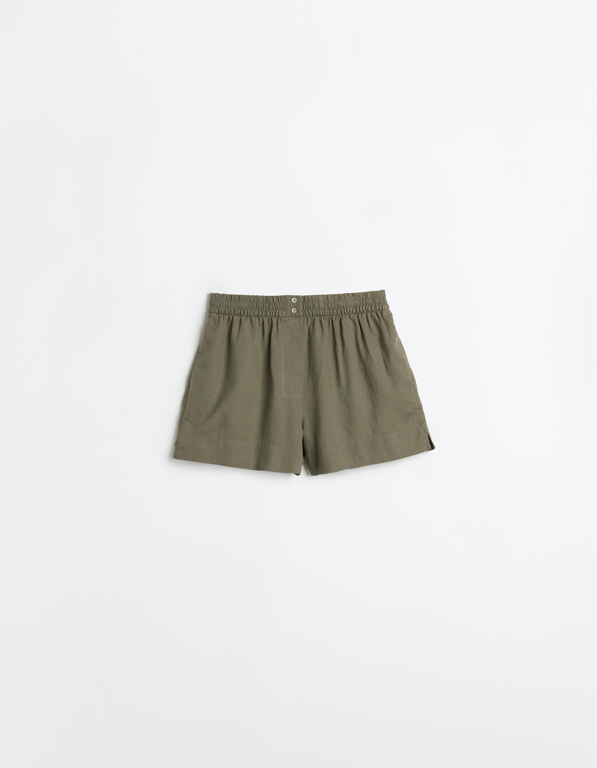 Comprar Online Cal&ccedil;&otilde;es com Linho, Mulher, Verde Escuro