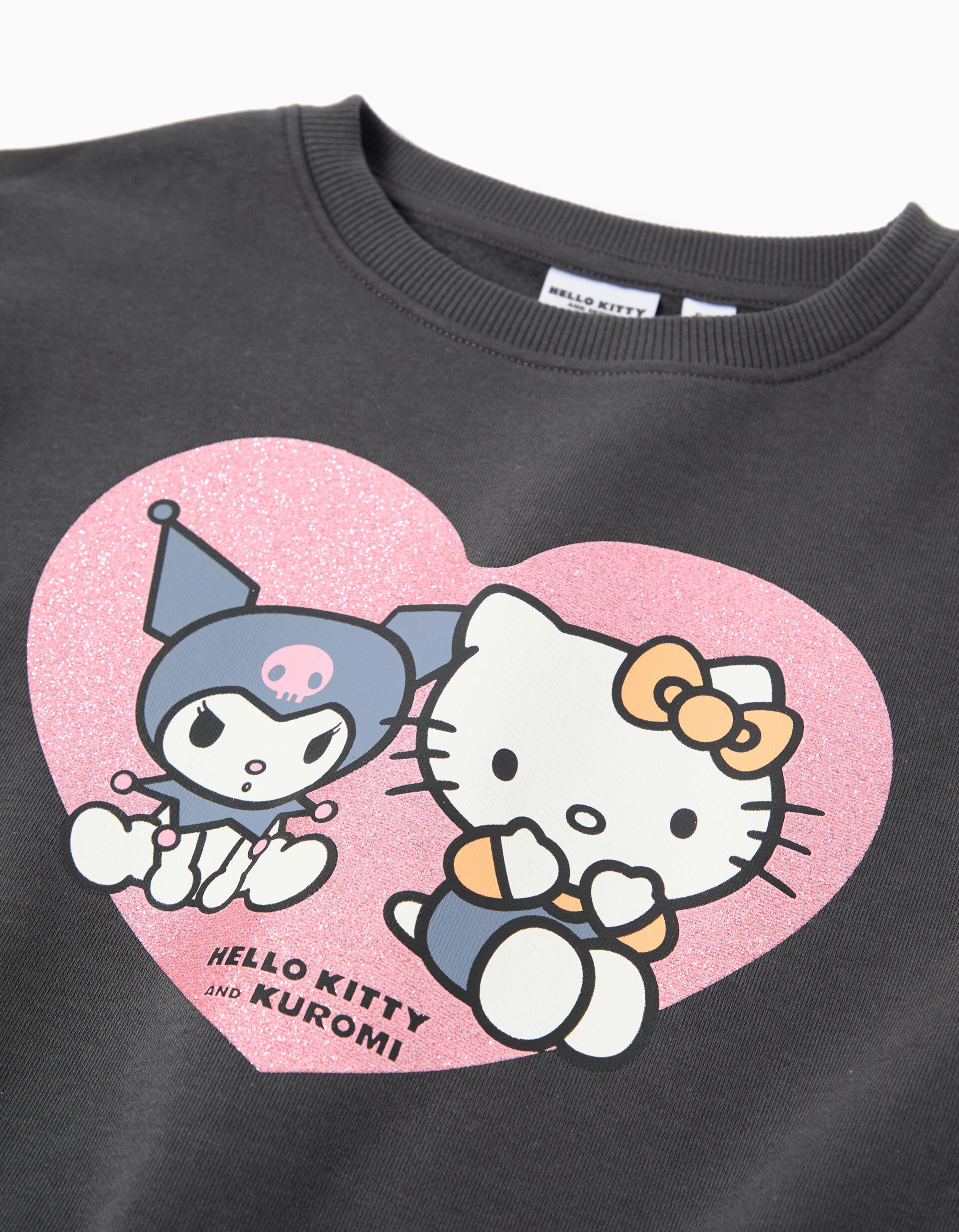 Comprar Online Sweatshirt 'Hello Kitty', Menina, Cinzento Escuro