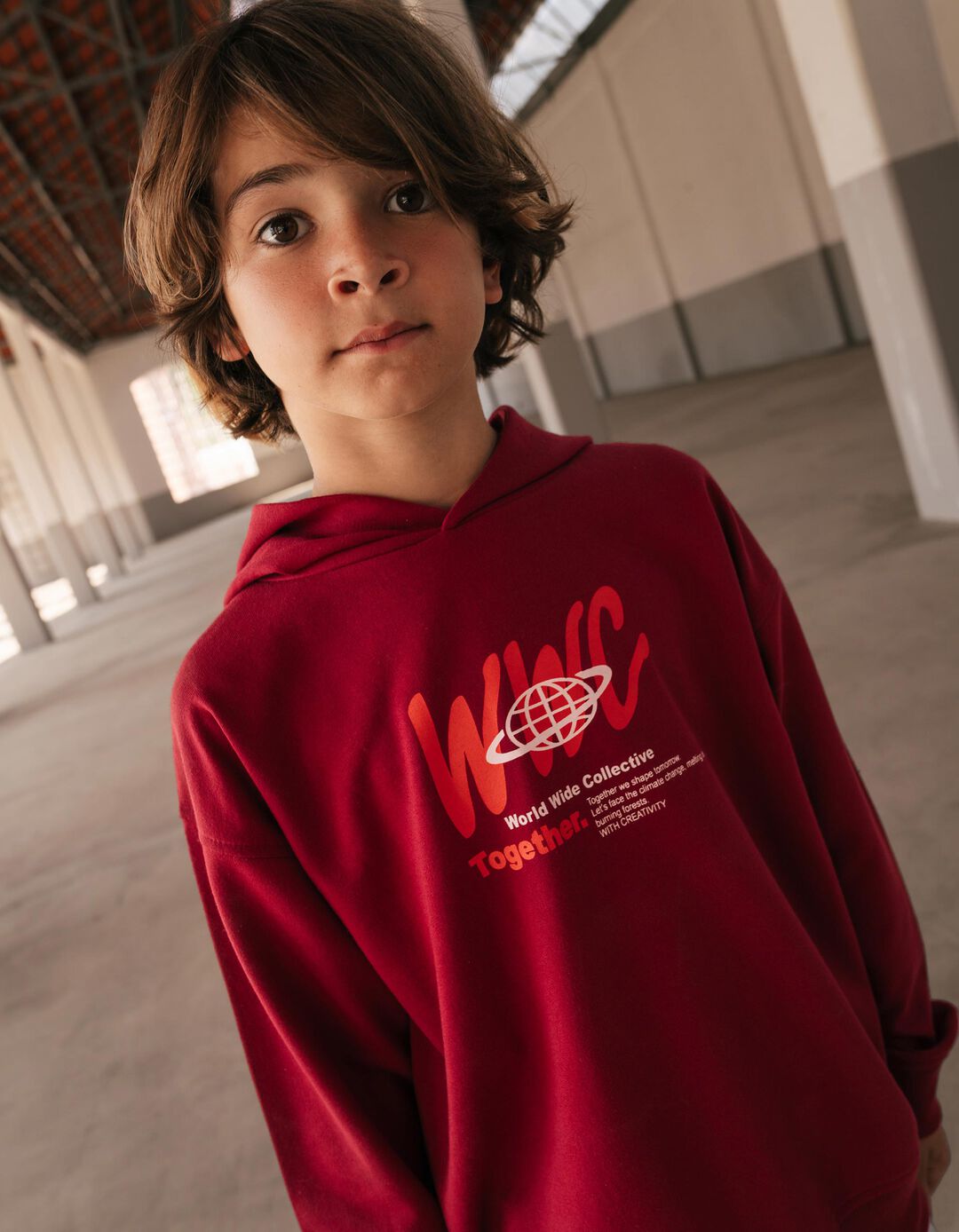 Sweatshirt Com Capuz, Menino, Vermelho