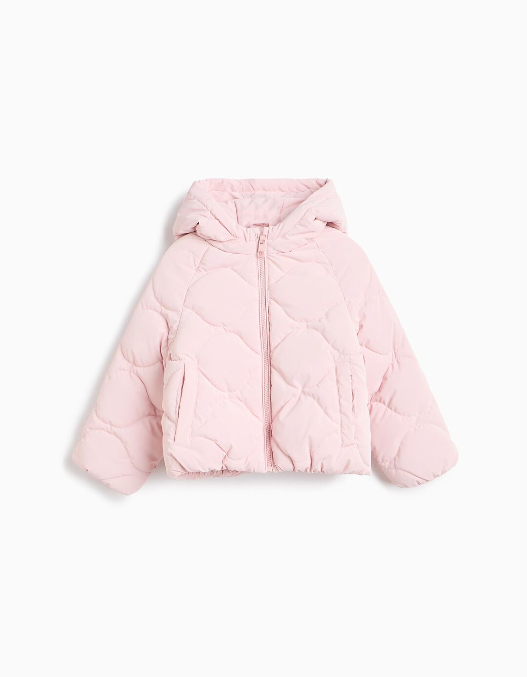 Casaco Acolchoado Com Capuz, Menina, Rosa Claro