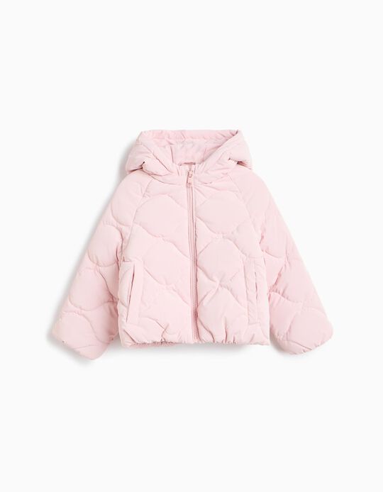 Comprar Online Casaco Acolchoado Com Capuz, Menina, Rosa Claro