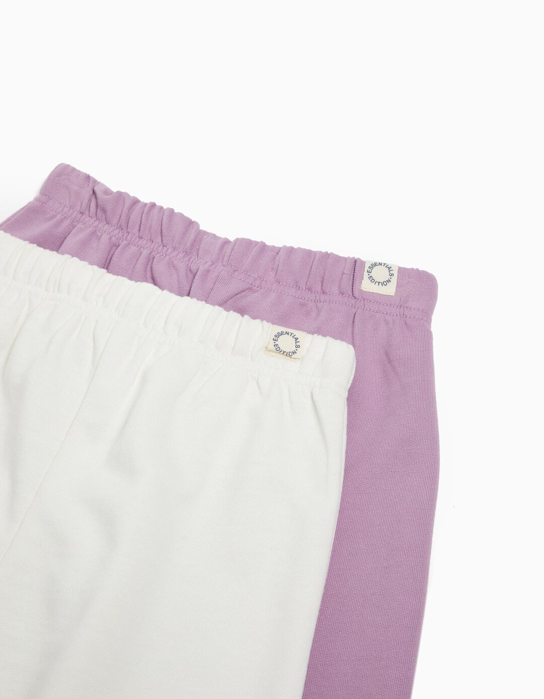 Pack 2 Joggers de Felpa, Beb&eacute; Menina, Lil&aacute;s/Bege Claro