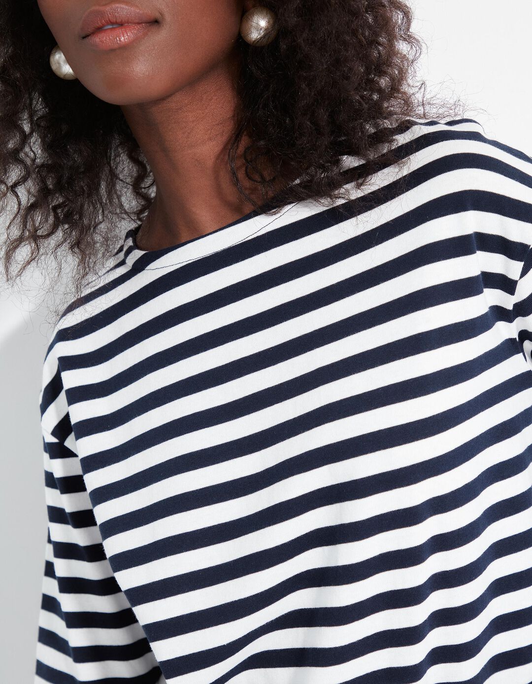 Camisola Riscas, Mulher, Azul Escuro